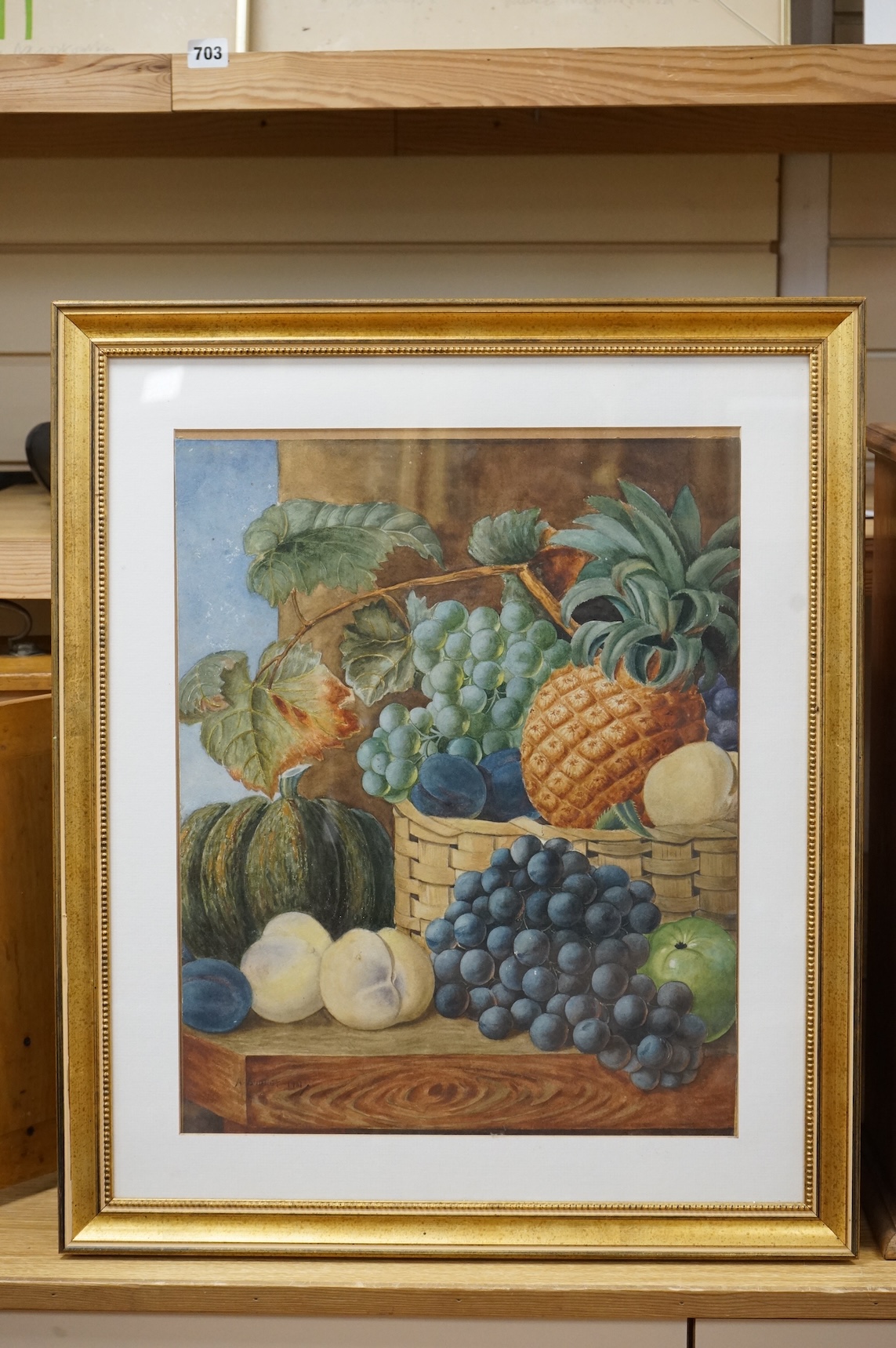 Giovanni Barbaro (AKA Arthur Dudley 1864-1915), Still life of fruit, signed and dated, watercolour, 47 x 37cm